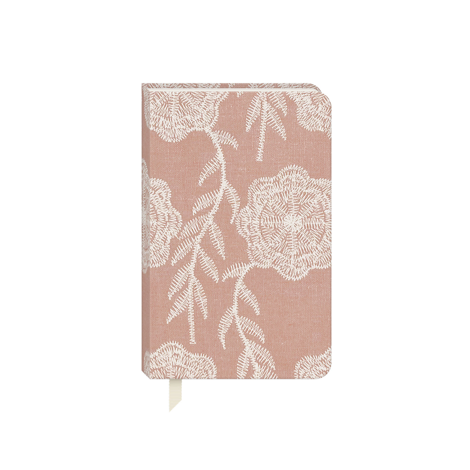 Lady Jayne Embroidered Fabric Pocket Journal - Peony