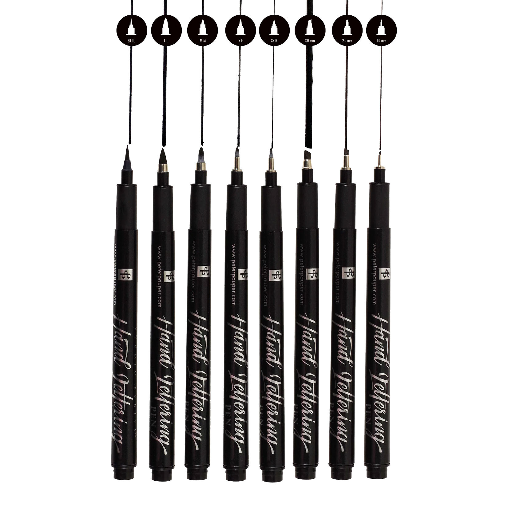 Peter Pauper Press Studio Series - Hand Lettering Pen Set (8pcs)