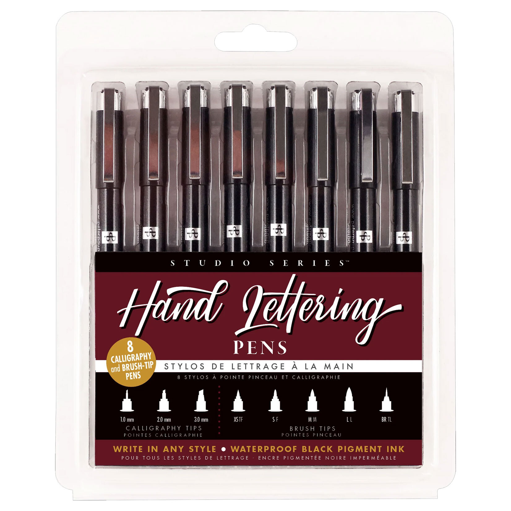 Peter Pauper Press Studio Series - Hand Lettering Pen Set (8pcs)