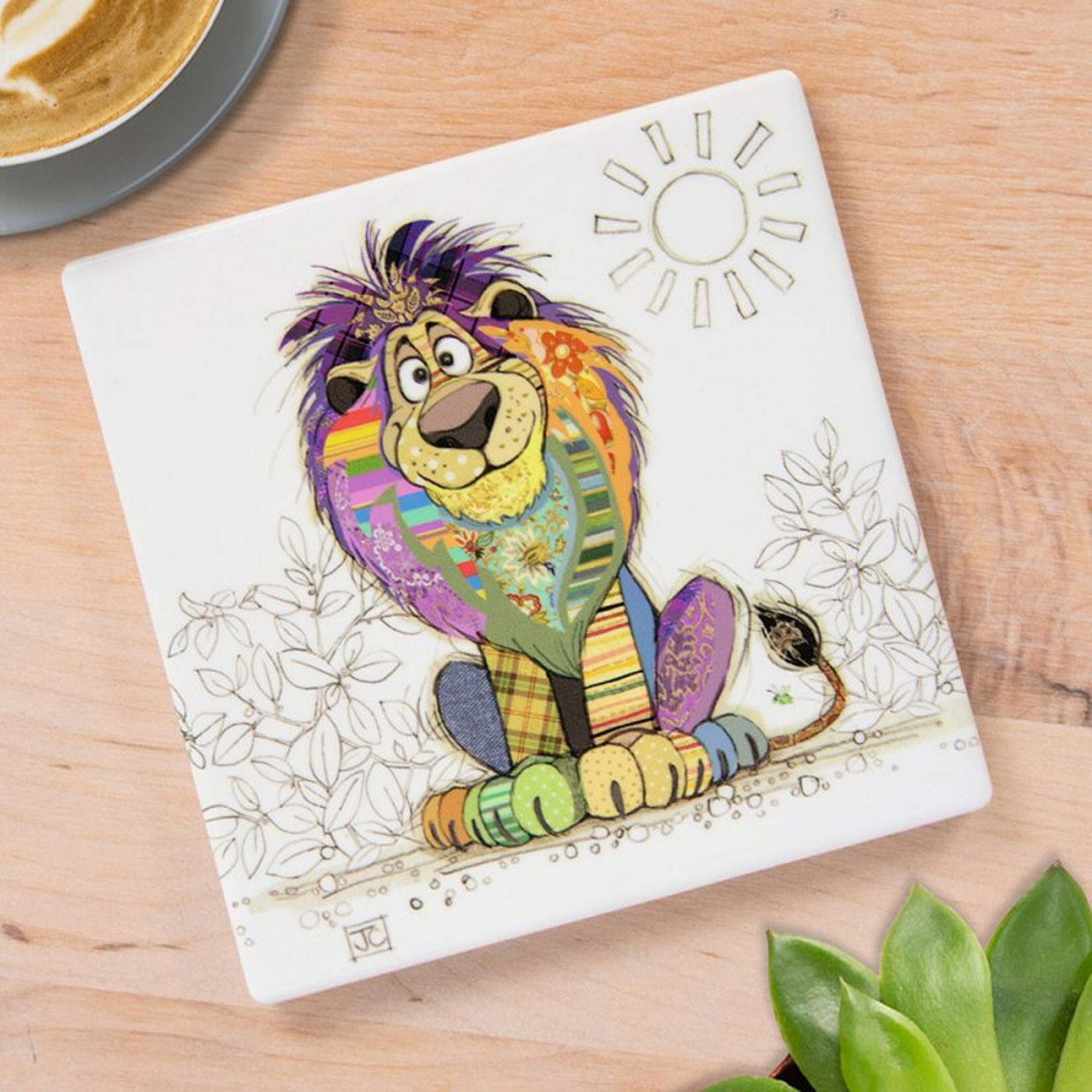 Bug Art Ceramic Coaster - Louis Lion