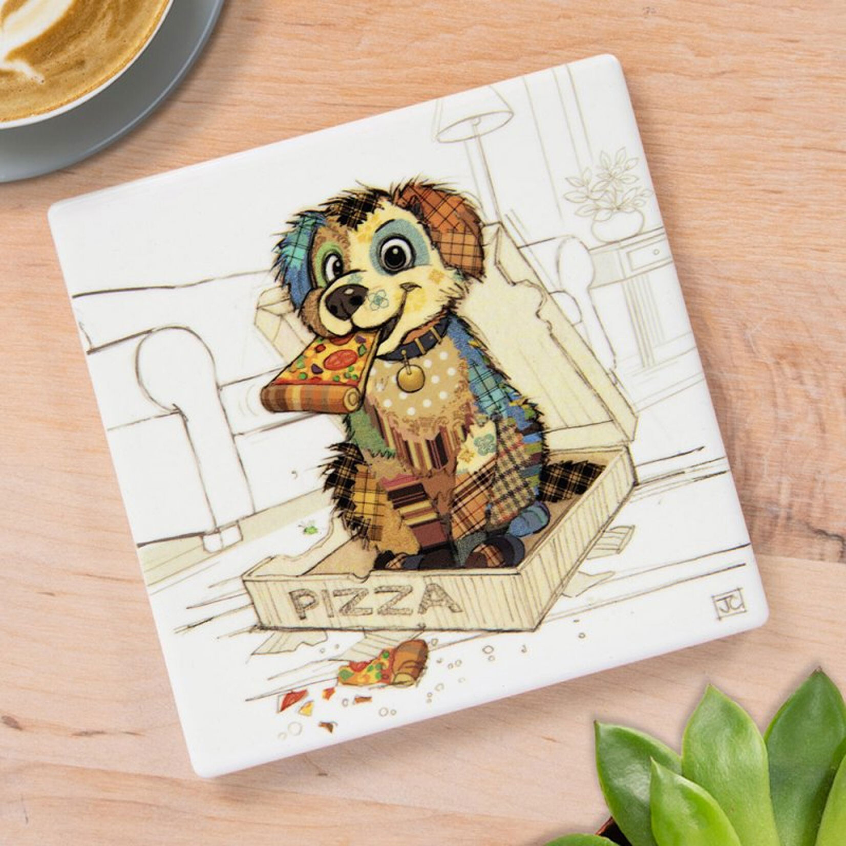 Bug Art Ceramic Coaster - Pedro Pup