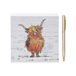 Bug Art Memo Pad & Pen - Hamish Highland Cow