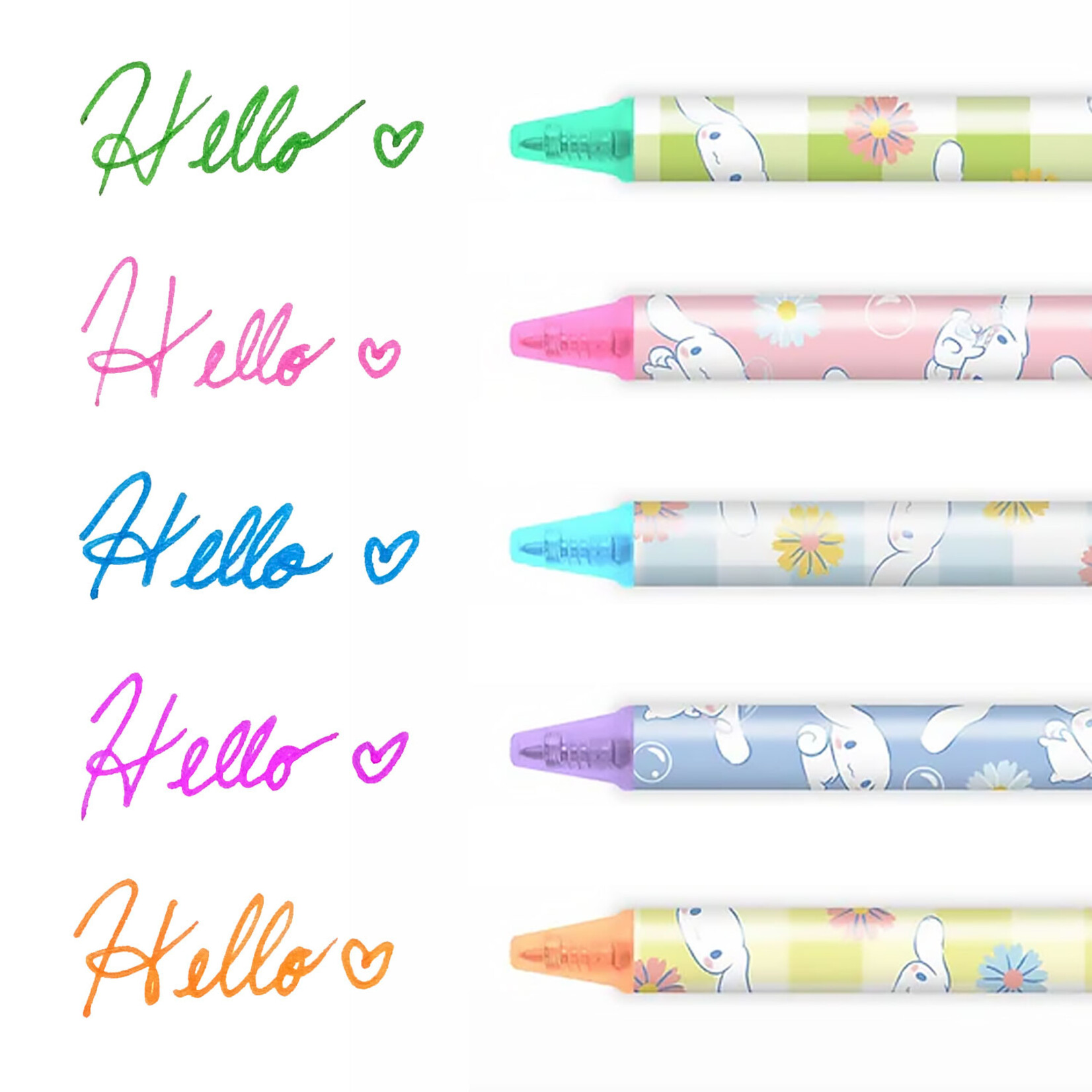 Hello Kitty Cinnamoroll Multi-Color Gel Pen Set - Sweet Daisies