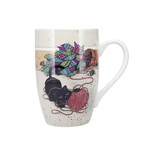 Bug Art Tall Mug - Black Cat with Yarn (16oz)