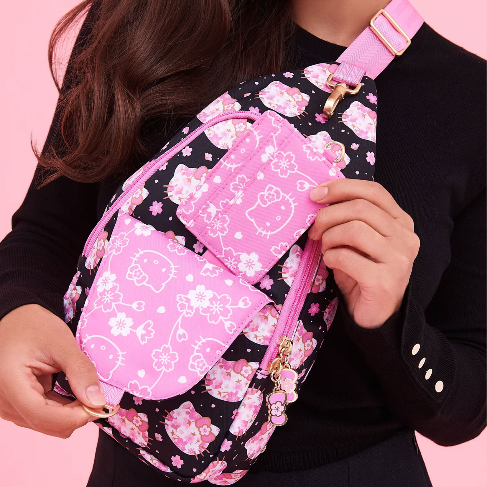 Hello Kitty x JuJuBe Cherry Blossoms - Crossbody Sling Bag / Flower Mini Bag