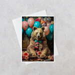 Salty Alyce Greeting Card - Bear with Balloons