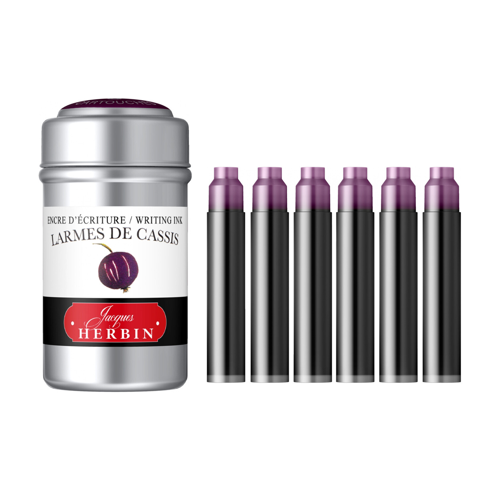 Jacques Herbin Ink Cartridges - Pack of 6 (Assorted Colours)