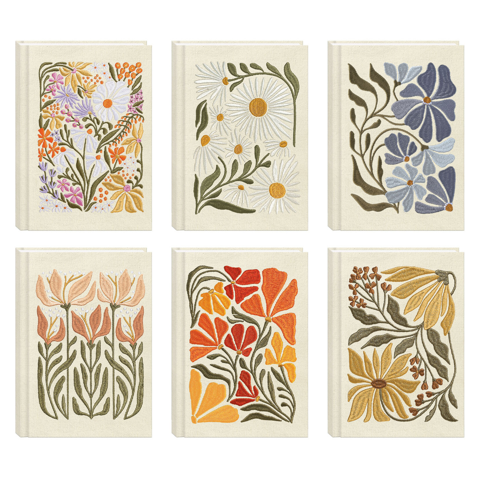 Lady Jayne Embroidered Fabric Journal - Assorted Styles