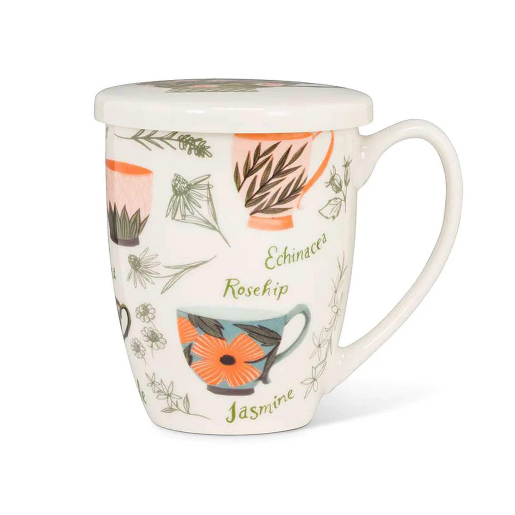 Abbott Covered Mug & Strainer - Tea Garden