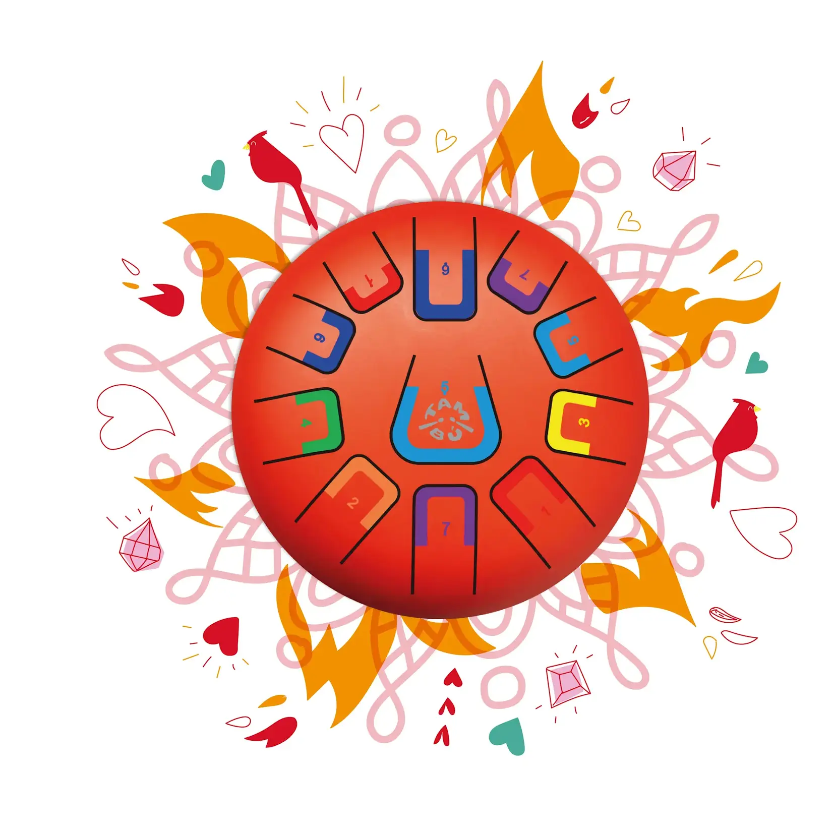 Tambú 8" Tongue Drum (Assorted Colours)