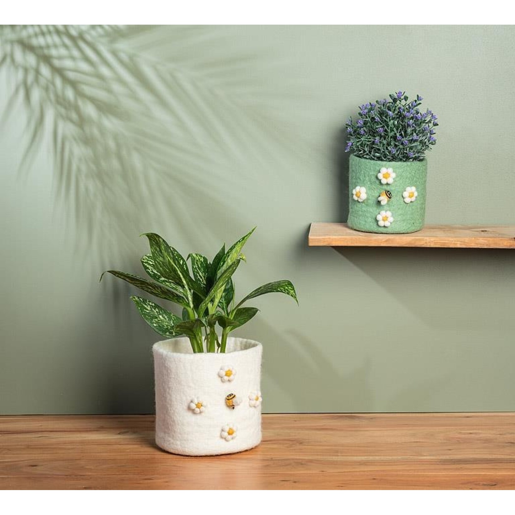 Abbott Wool Felt Planter - Bee Pompom (Small / Large)