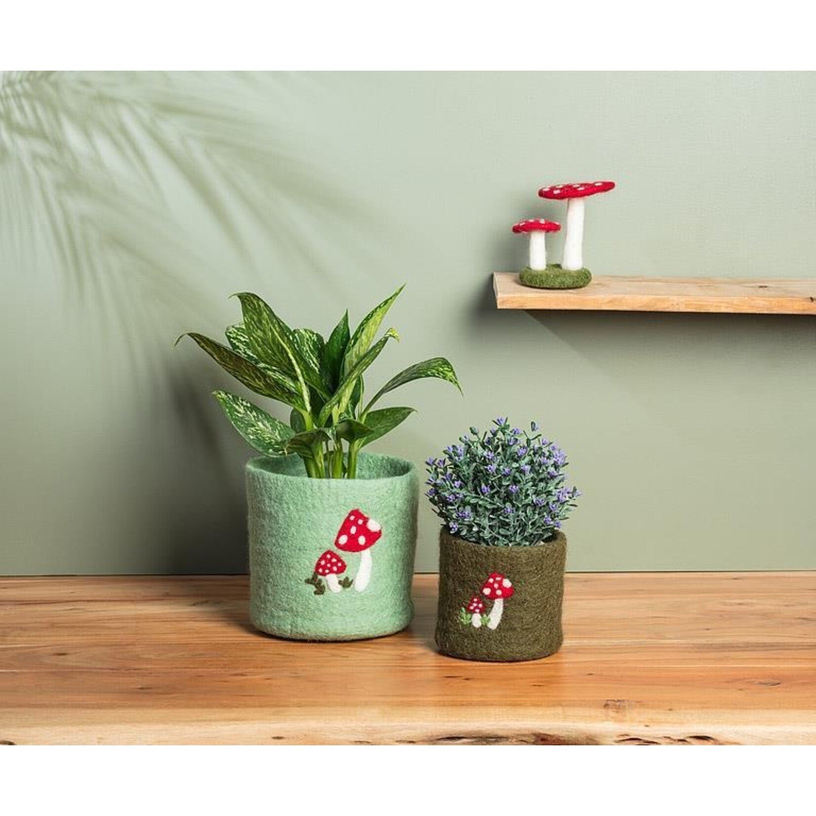 Abbott Wool Felt Planter - Mushrooms (Small / Large)
