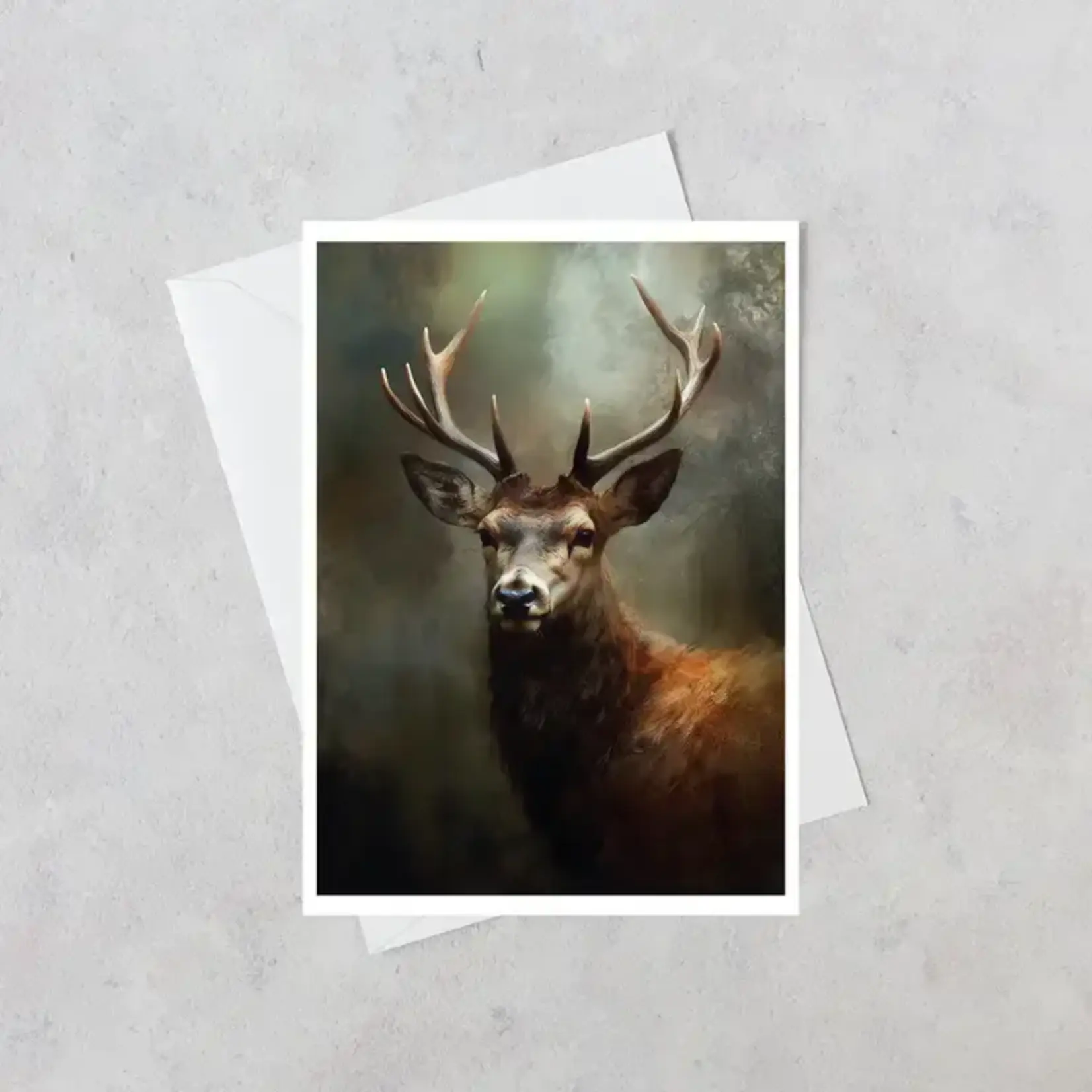 Salty Alyce Greeting Card - Vintage Stag Deer