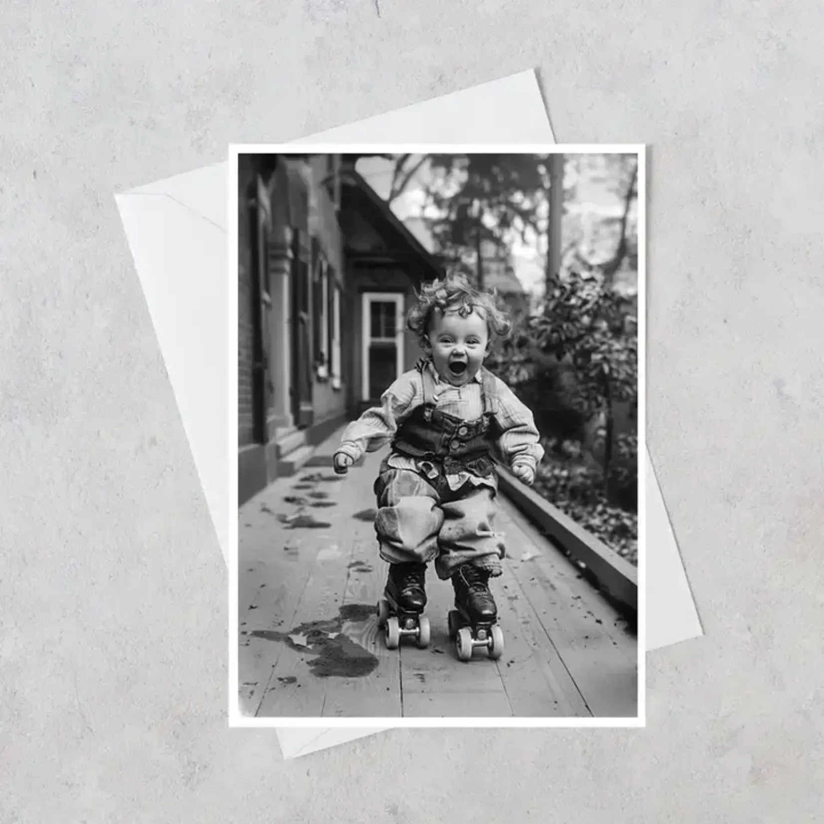 Salty Alyce Greeting Card - Girl on Roller Skates