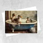 Salty Alyce Greeting Card - Ducks in Bathtub