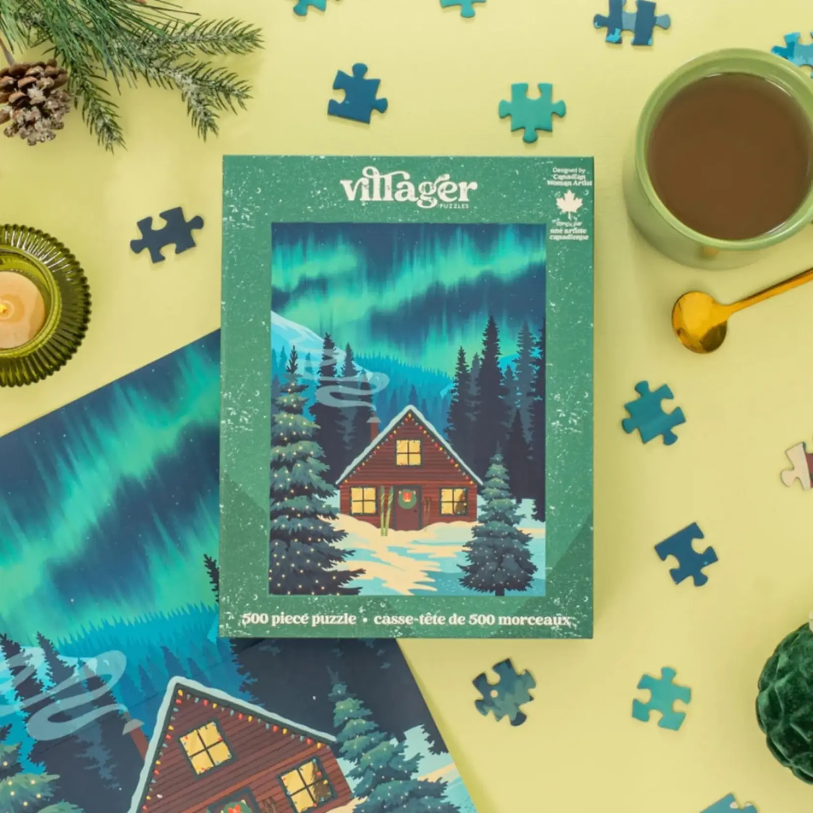 Villager Puzzles Jigsaw Puzzle - Northern Cabin (500-Piece)