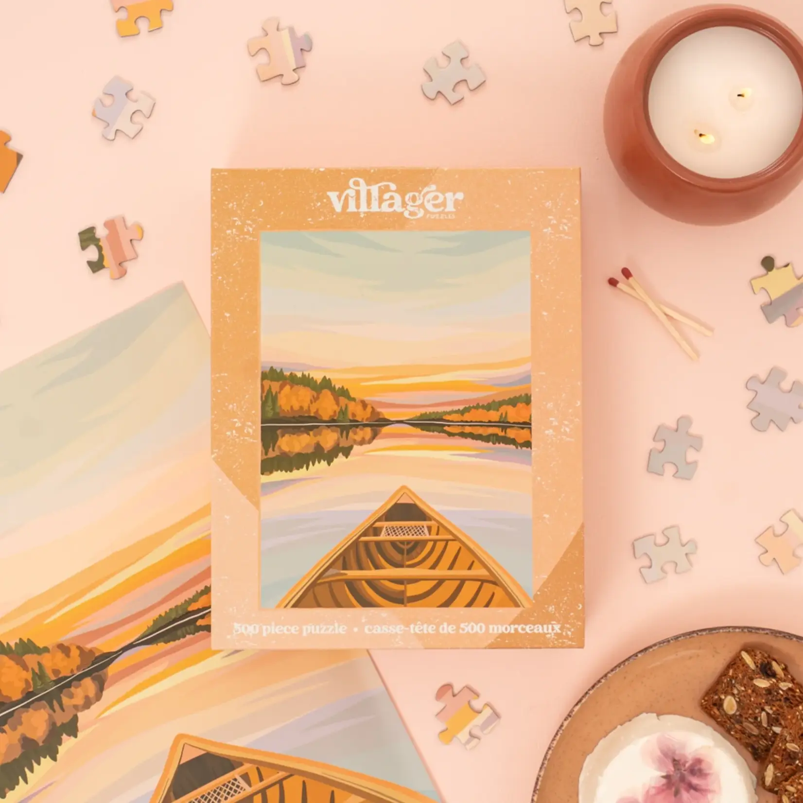 Villager Puzzles Jigsaw Puzzle - Canoeing at Dawn (500-Piece)