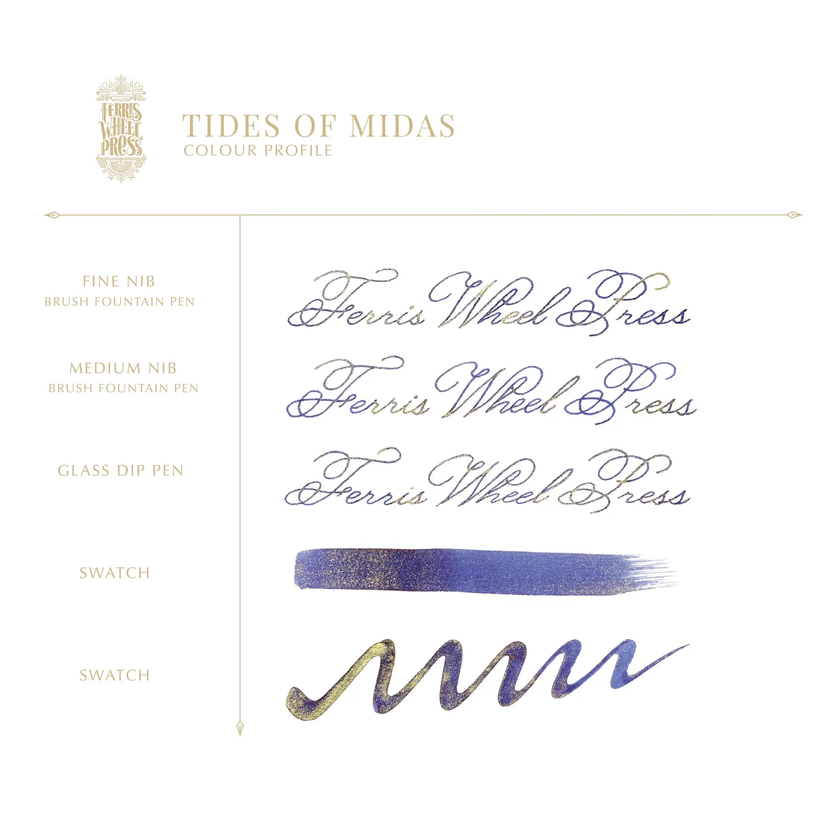 Ferris Wheel Press Fountain Pen Ink - Tides of Midas (20ml / 10ml)