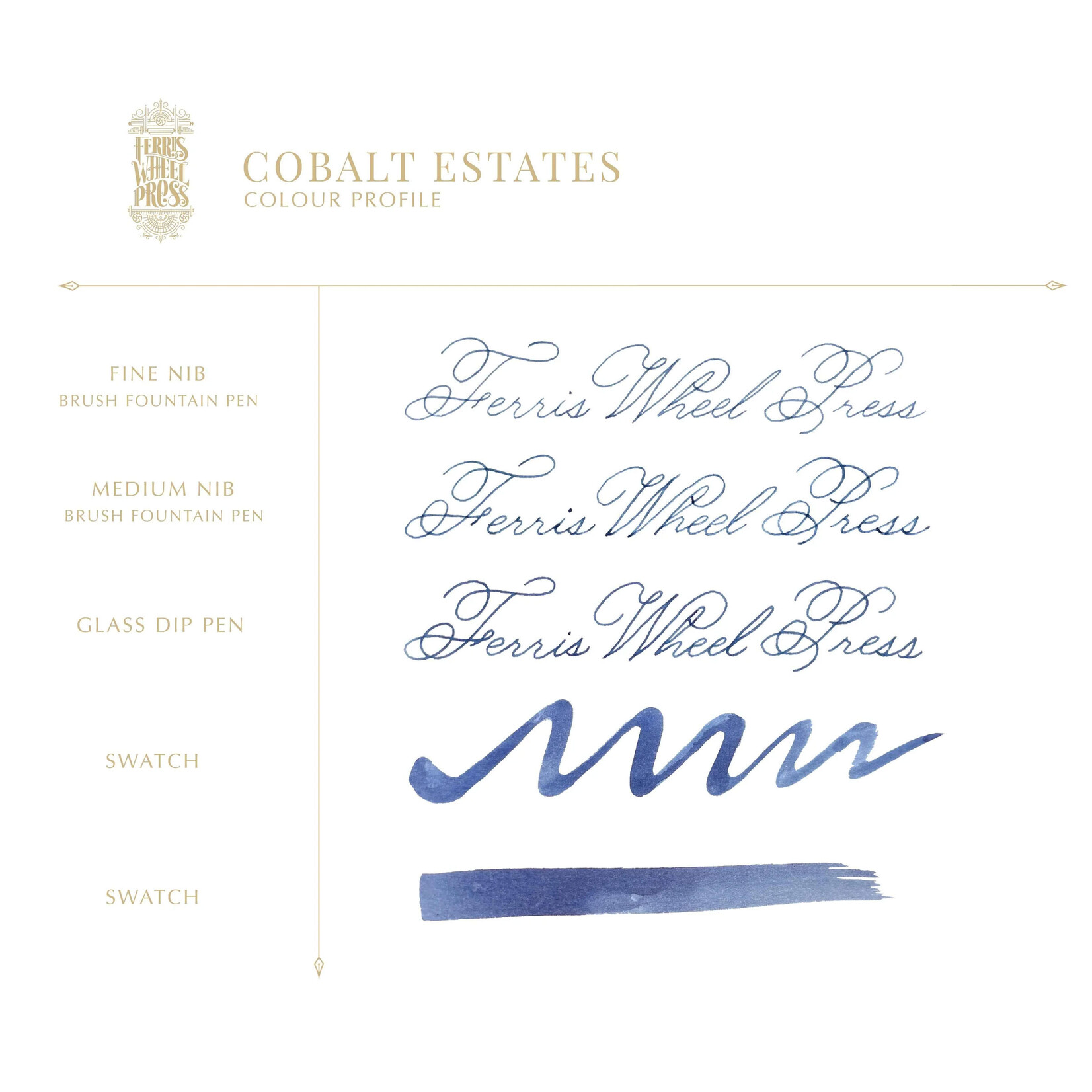 Ferris Wheel Press Fountain Pen Ink - Cobalt Estates (38ml / 10ml)