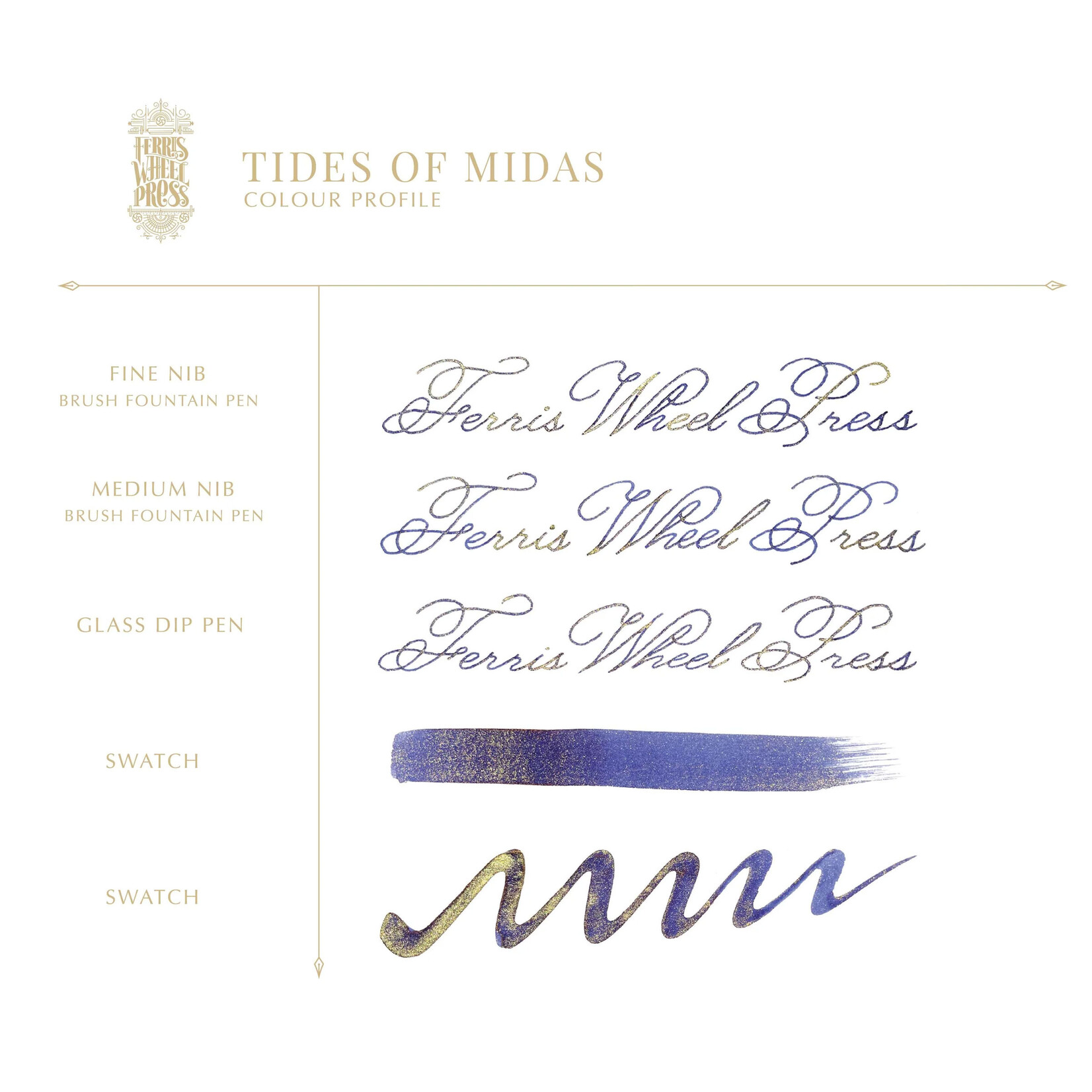 Ferris Wheel Press Fountain Pen Ink - Tides of Midas (20ml / 10ml)