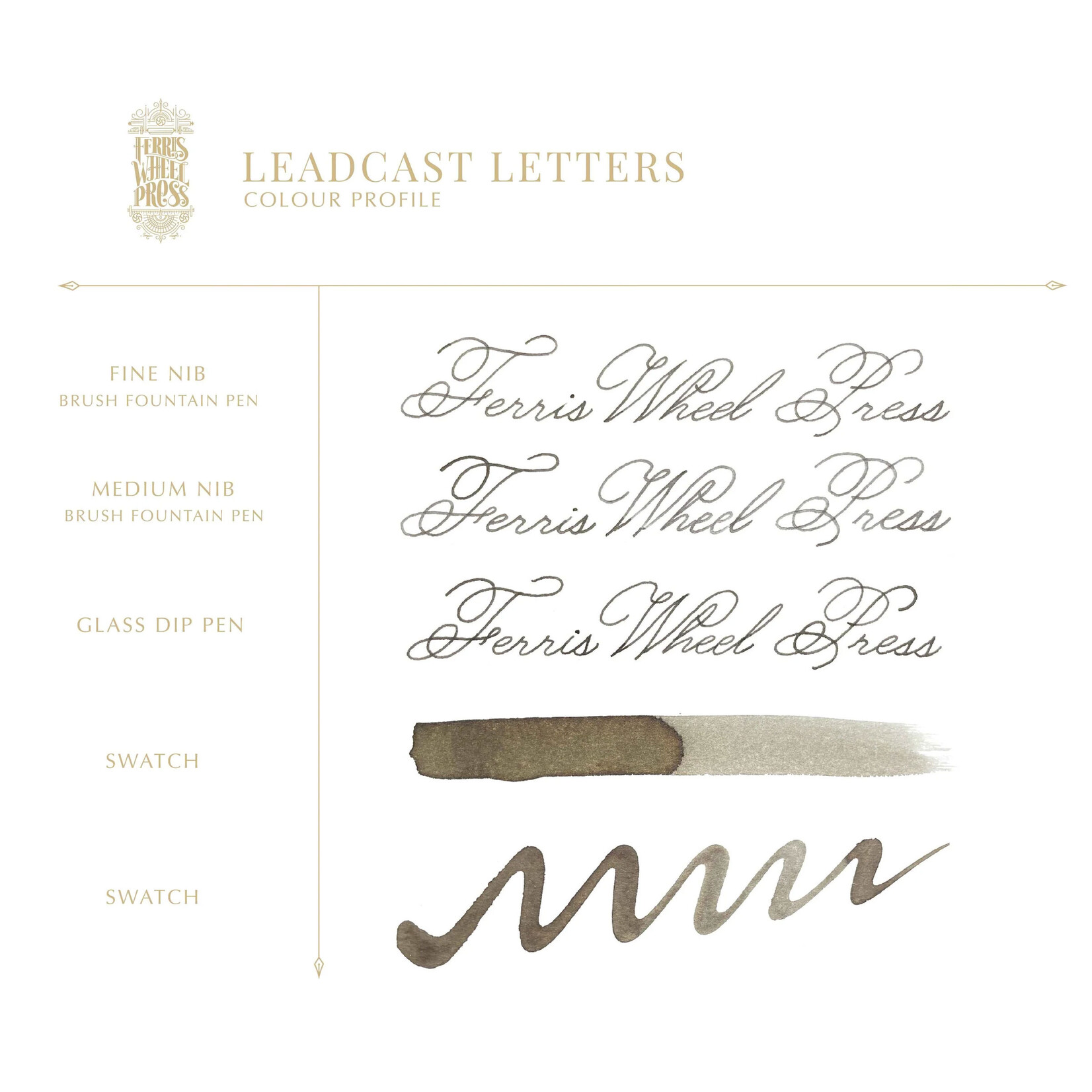 Ferris Wheel Press Fountain Pen Ink - Leadcast Letters (38ml / 10ml)