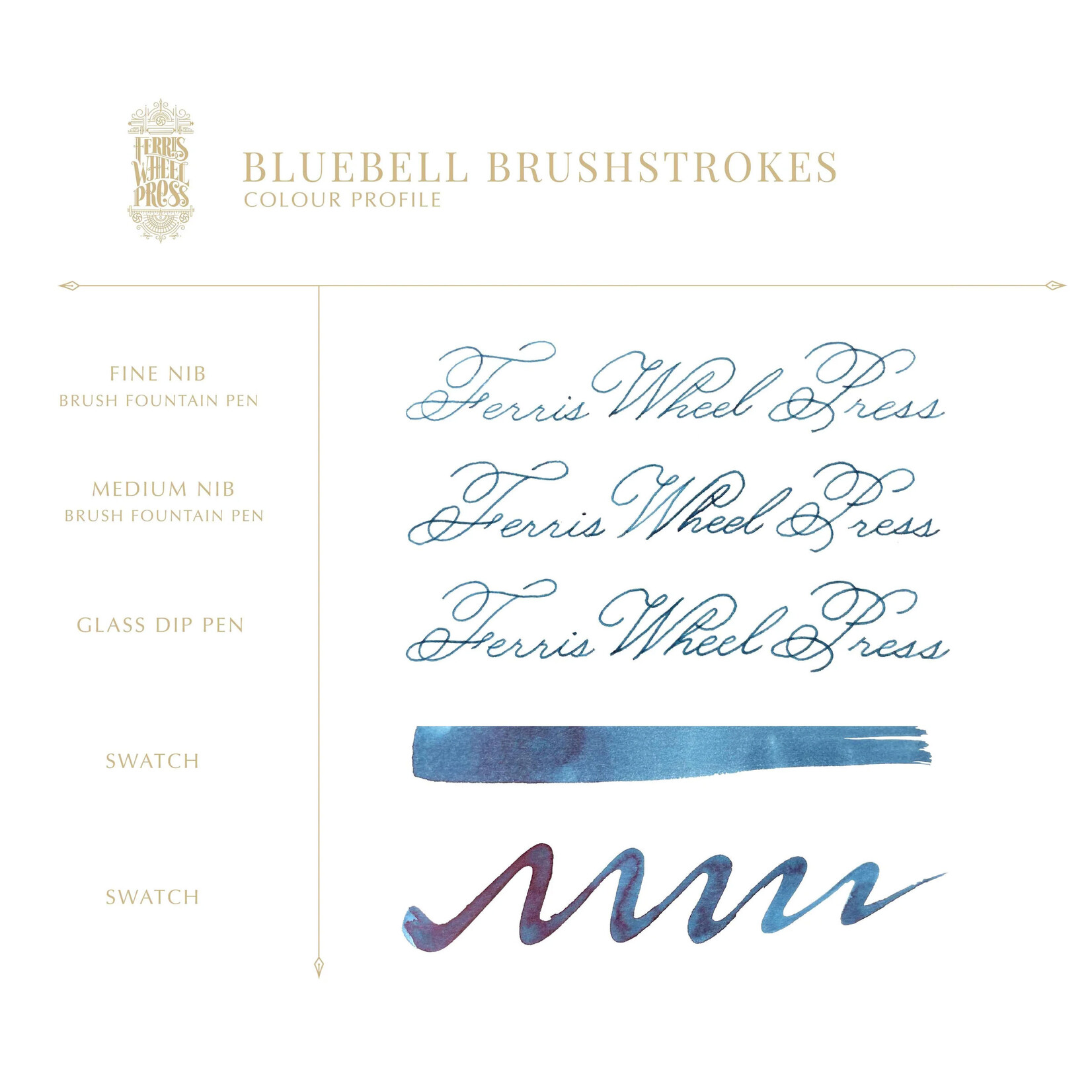 Ferris Wheel Press Fountain Pen Ink - Bluebell Brushstrokes (38ml)