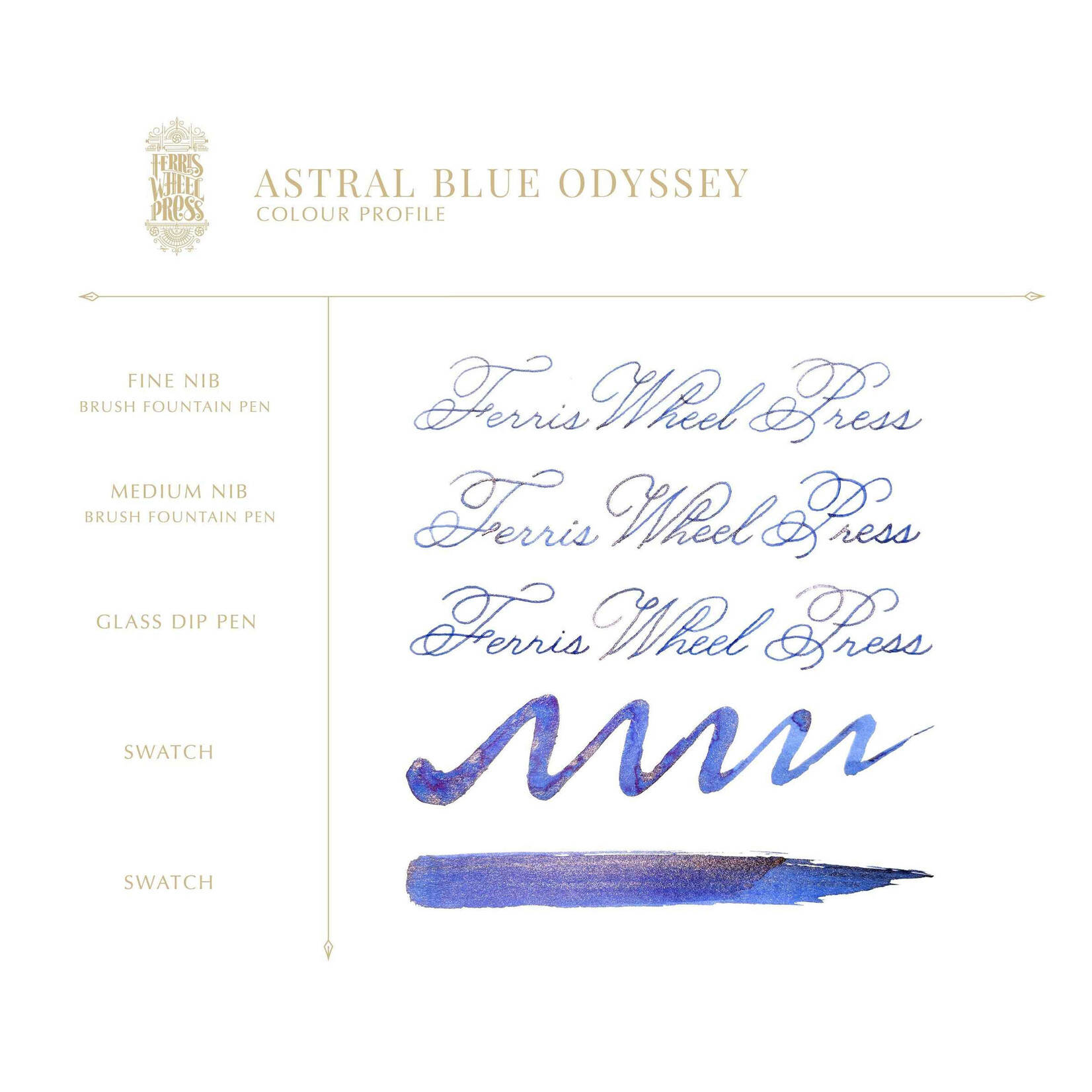 Ferris Wheel Press Fountain Pen Ink - Astral Blue Odyssey (38ml/10ml)
