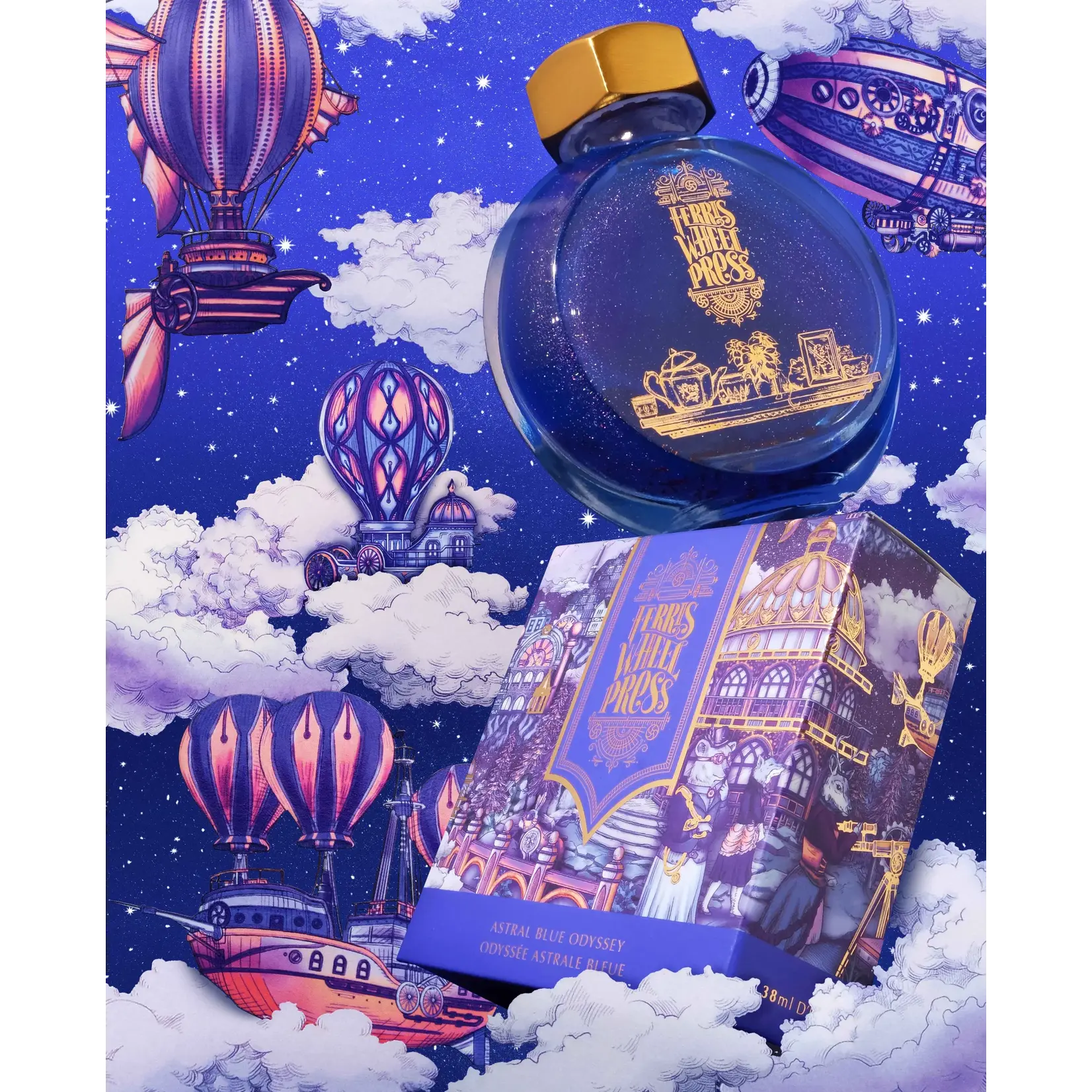 Ferris Wheel Press Fountain Pen Ink - Astral Blue Odyssey (38ml/10ml)