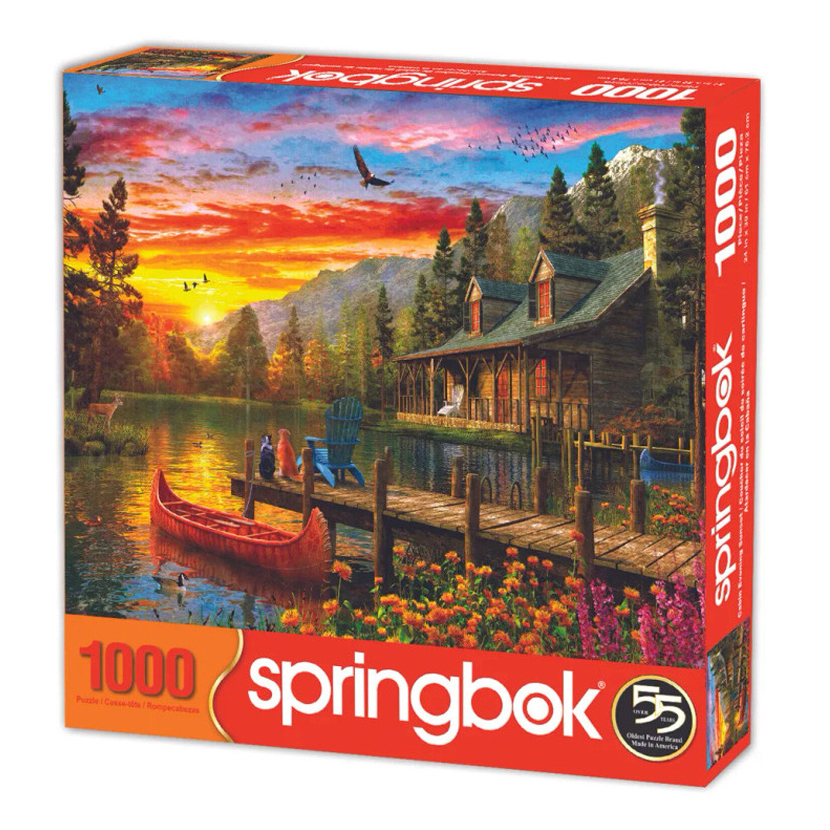 Springbok Puzzle - Jigsaw Puzzle - Cabin Evening Sunset (1000-Piece)