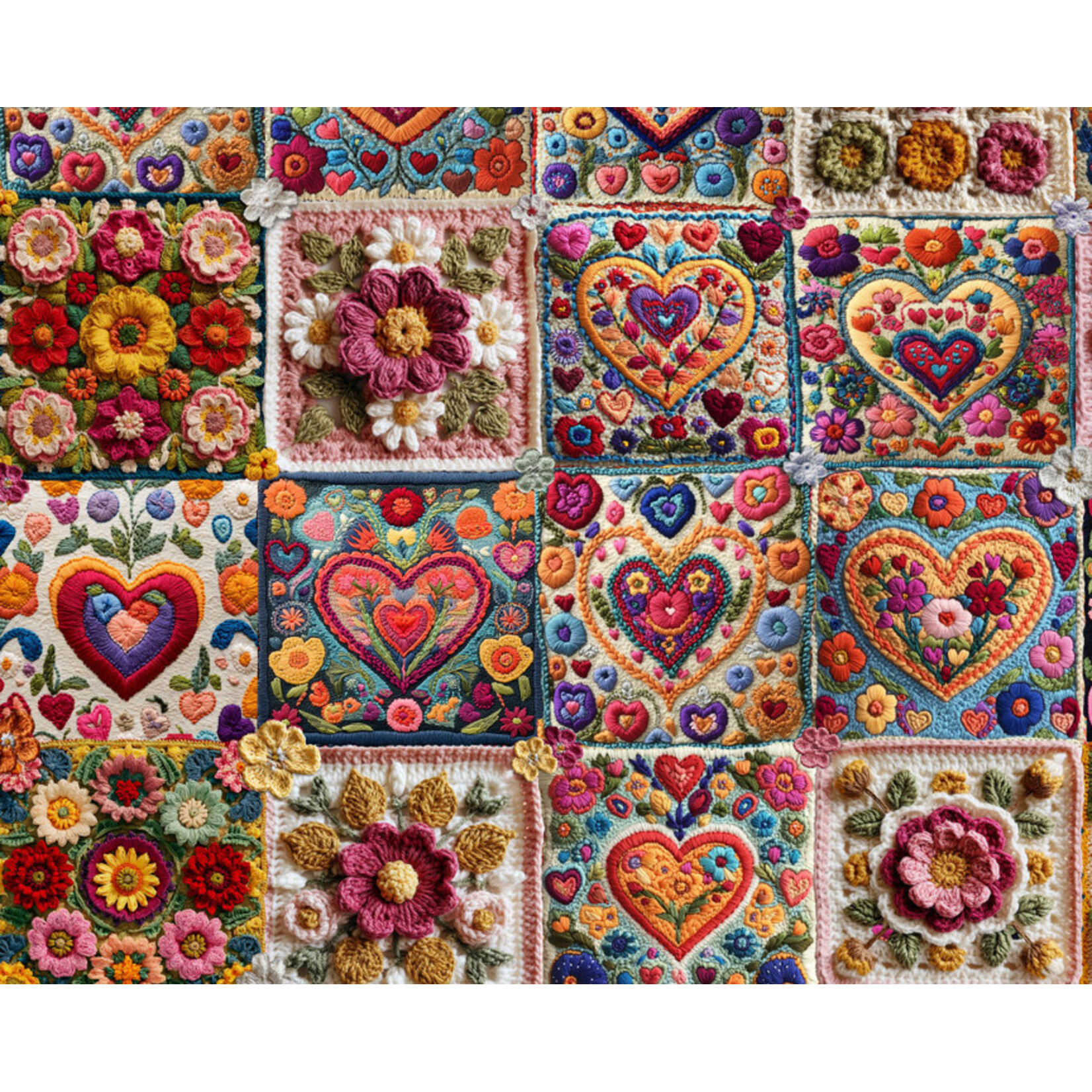 Springbok Jigsaw Puzzle - Crochet Hearts (1000-Piece)