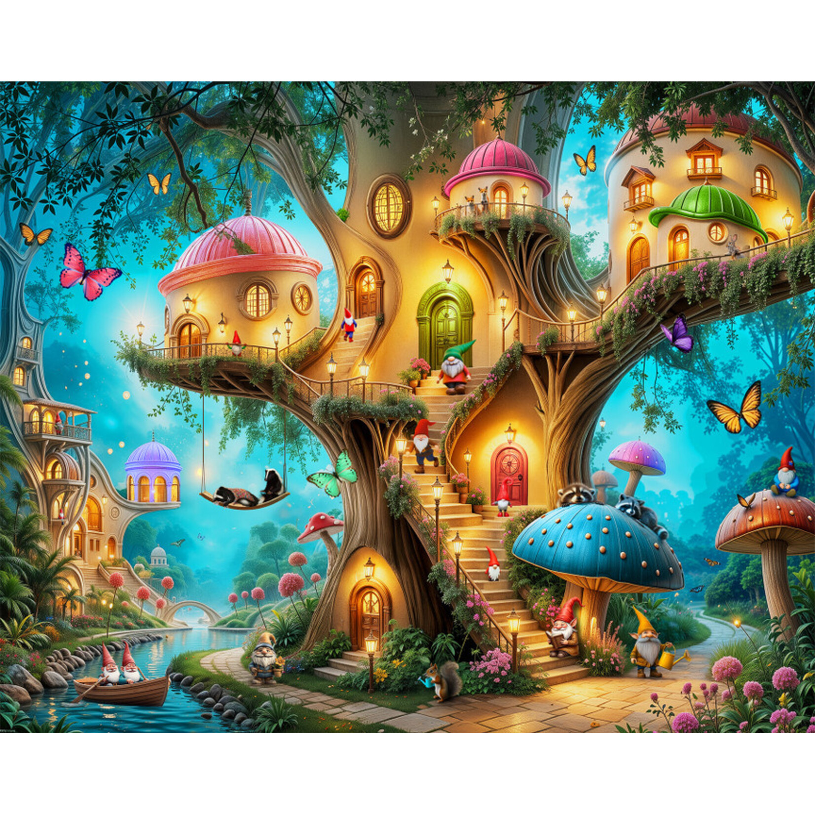 Springbok Puzzle - Jigsaw Puzzle - Gnome Treehouse Village (500-Piece)
