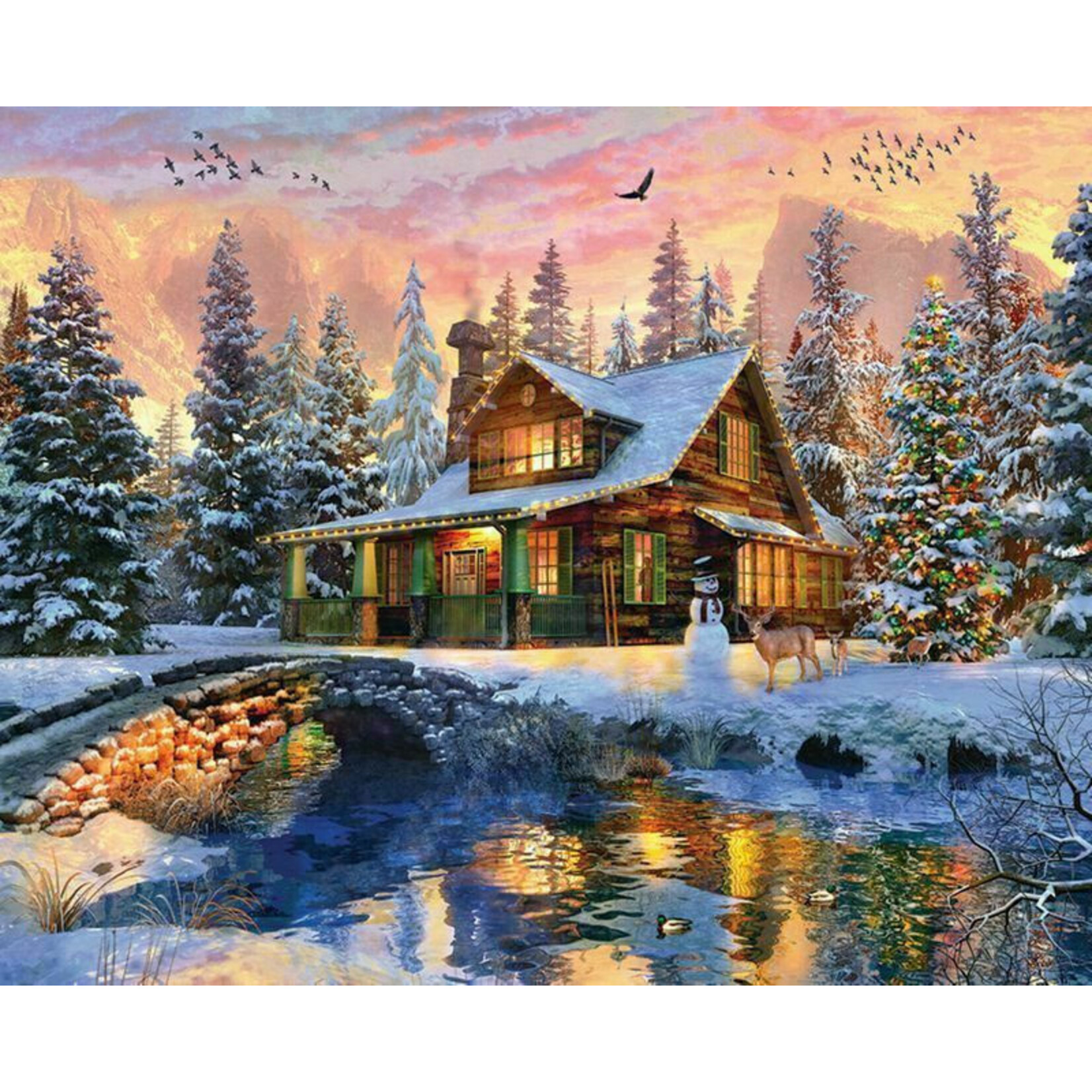 Springbok Jigsaw Puzzle - Rocky Mountain Christmas (1000-Piece)