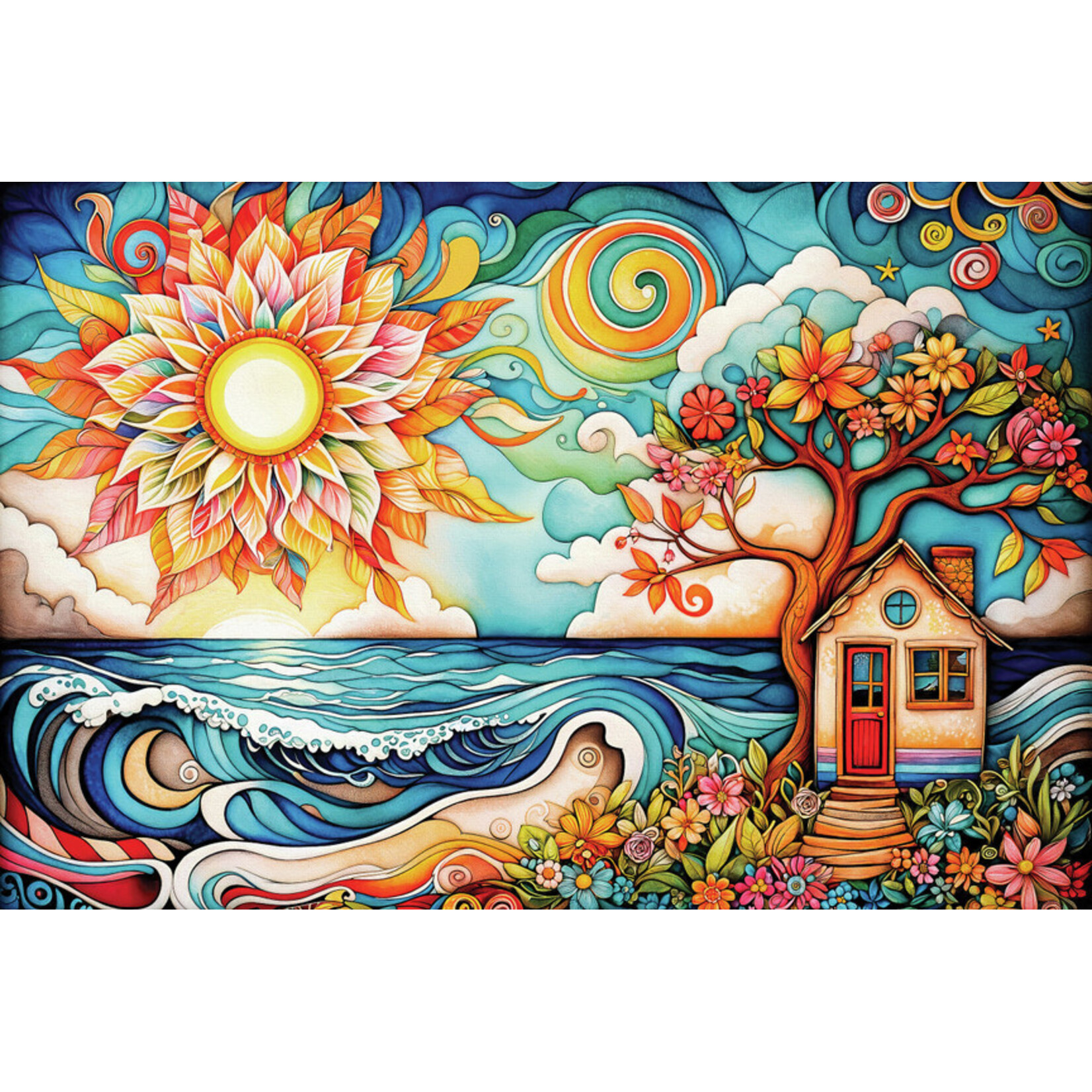Springbok Jigsaw Puzzle - She Shed by the Sea Shore (1000-Piece)
