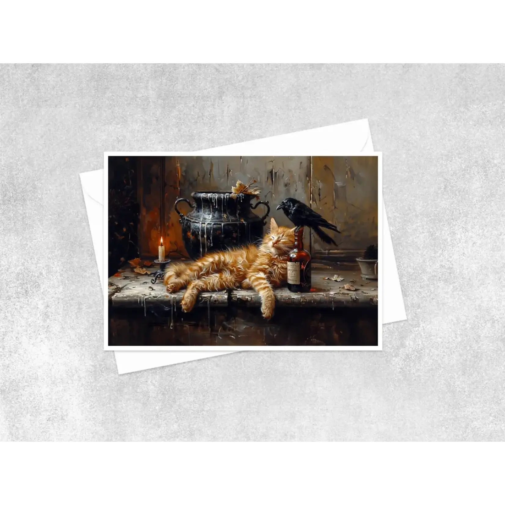 Salty Alyce Greeting Card - Potion Dreams: Kitten & Raven