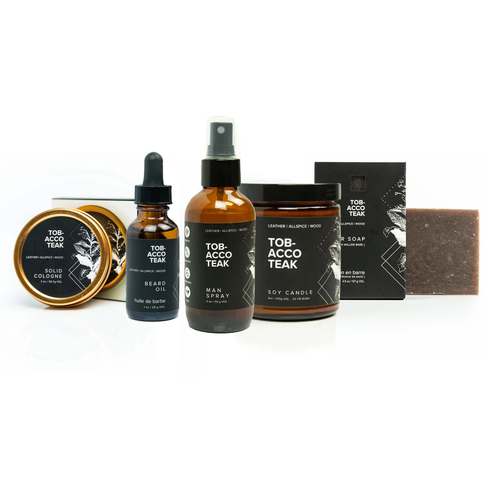 Broken Top Tobacco Teak - Solid Cologne | Body & Room Spray | Soy Candle