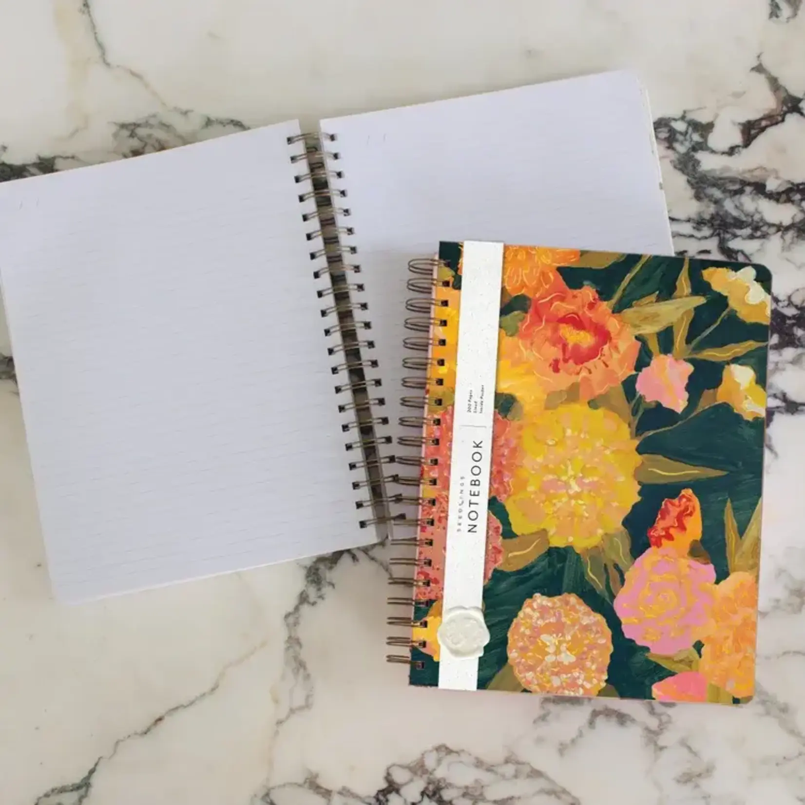 Large Hardcover Notebook - Marigolds