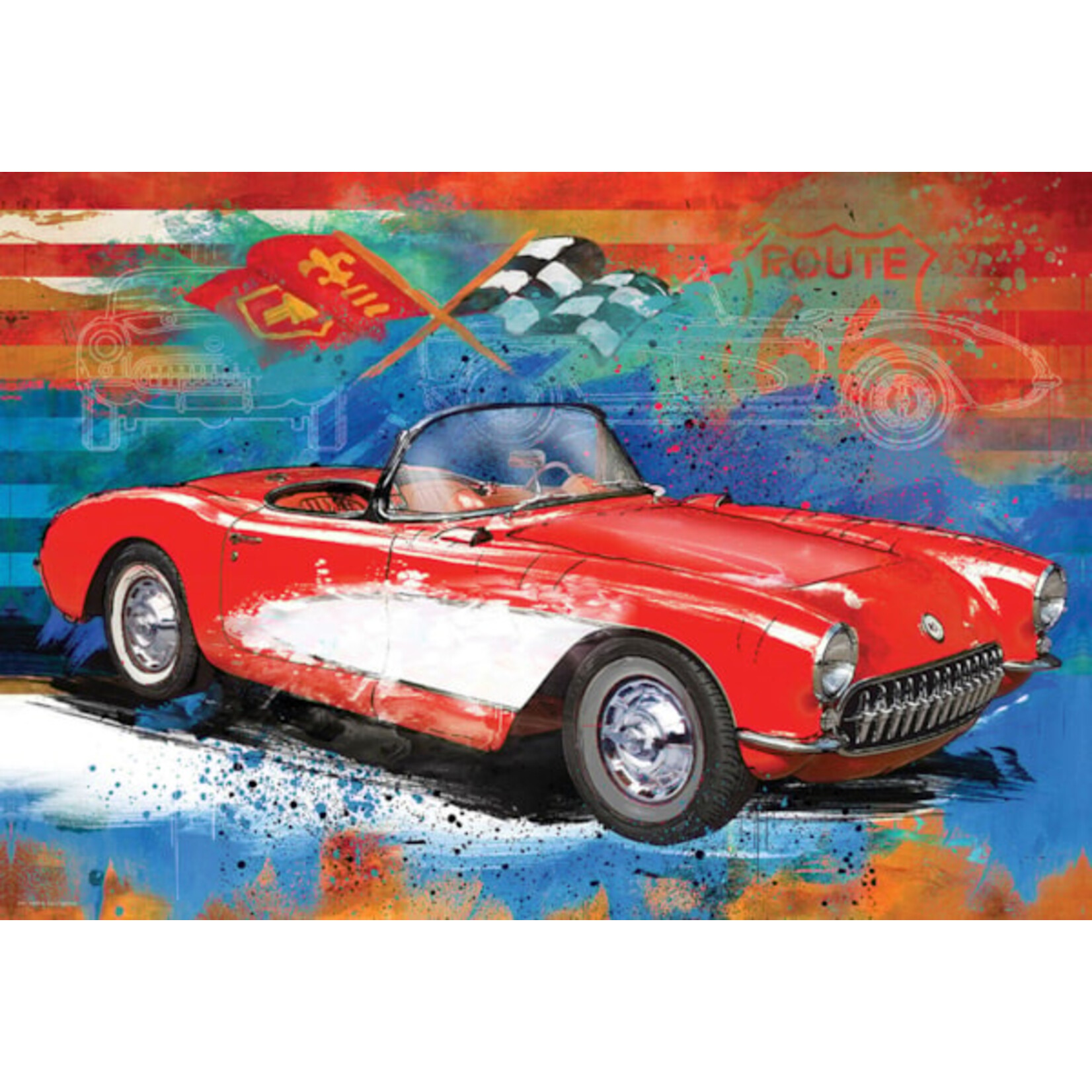Puzzle - Tin - Corvette