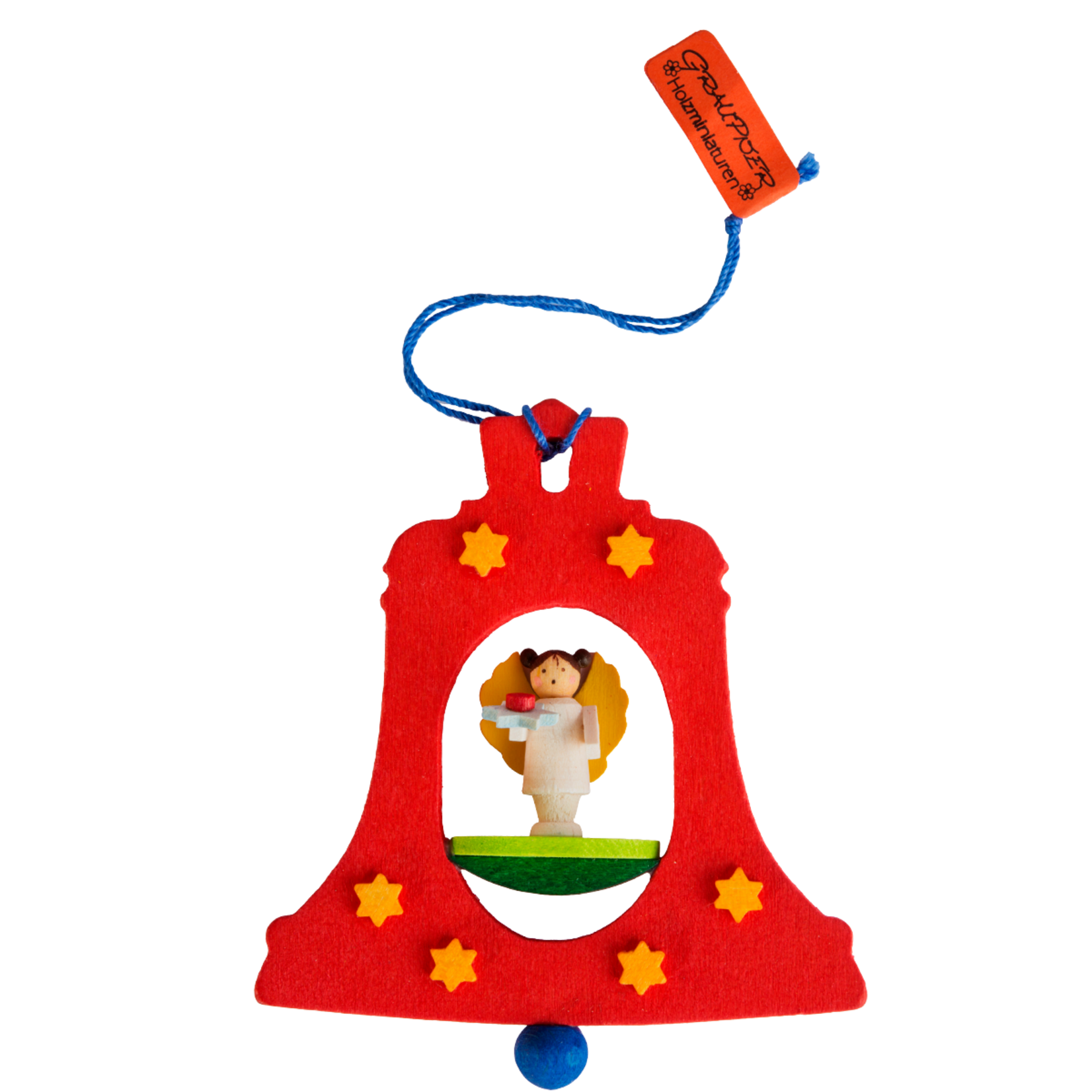 Graupner Ornament - Bell with Angel Red