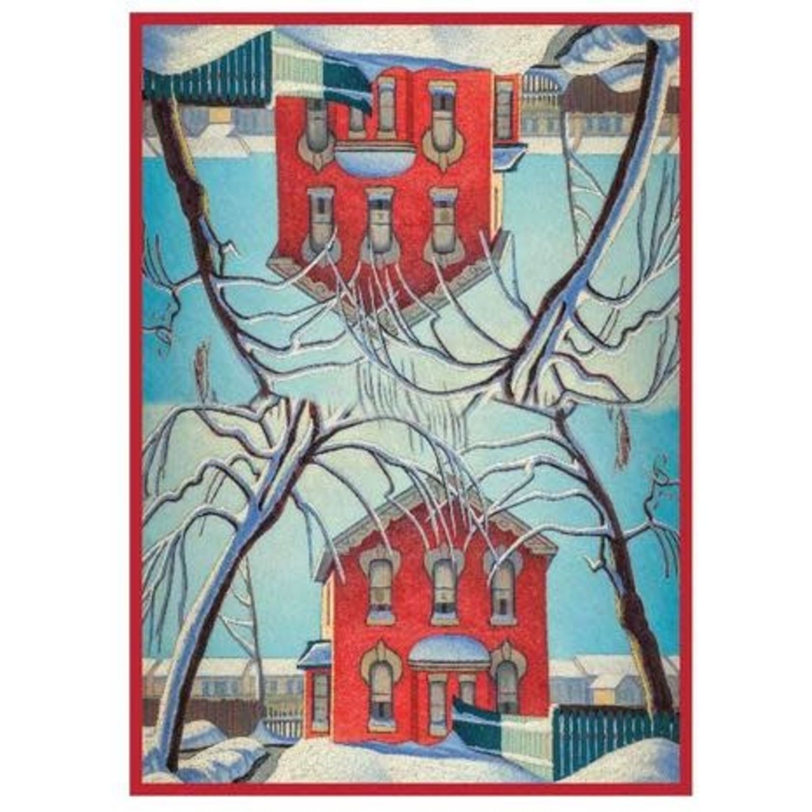 Microfibre Towel - Red House in Winter