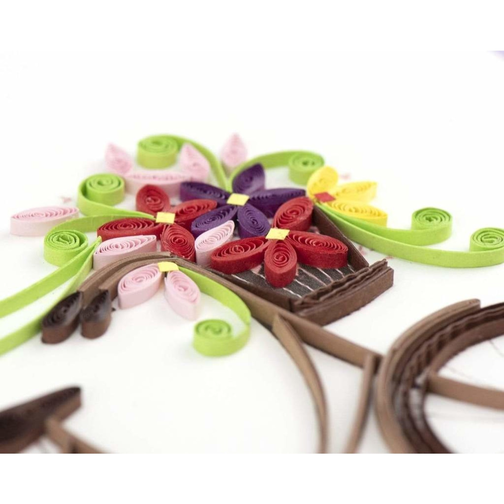 Quilling Card Quilling Card - Bicycle & Flower Basket