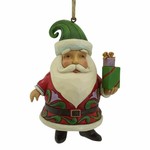 Jim Shore Orn - Short Round Santa w/Gifts