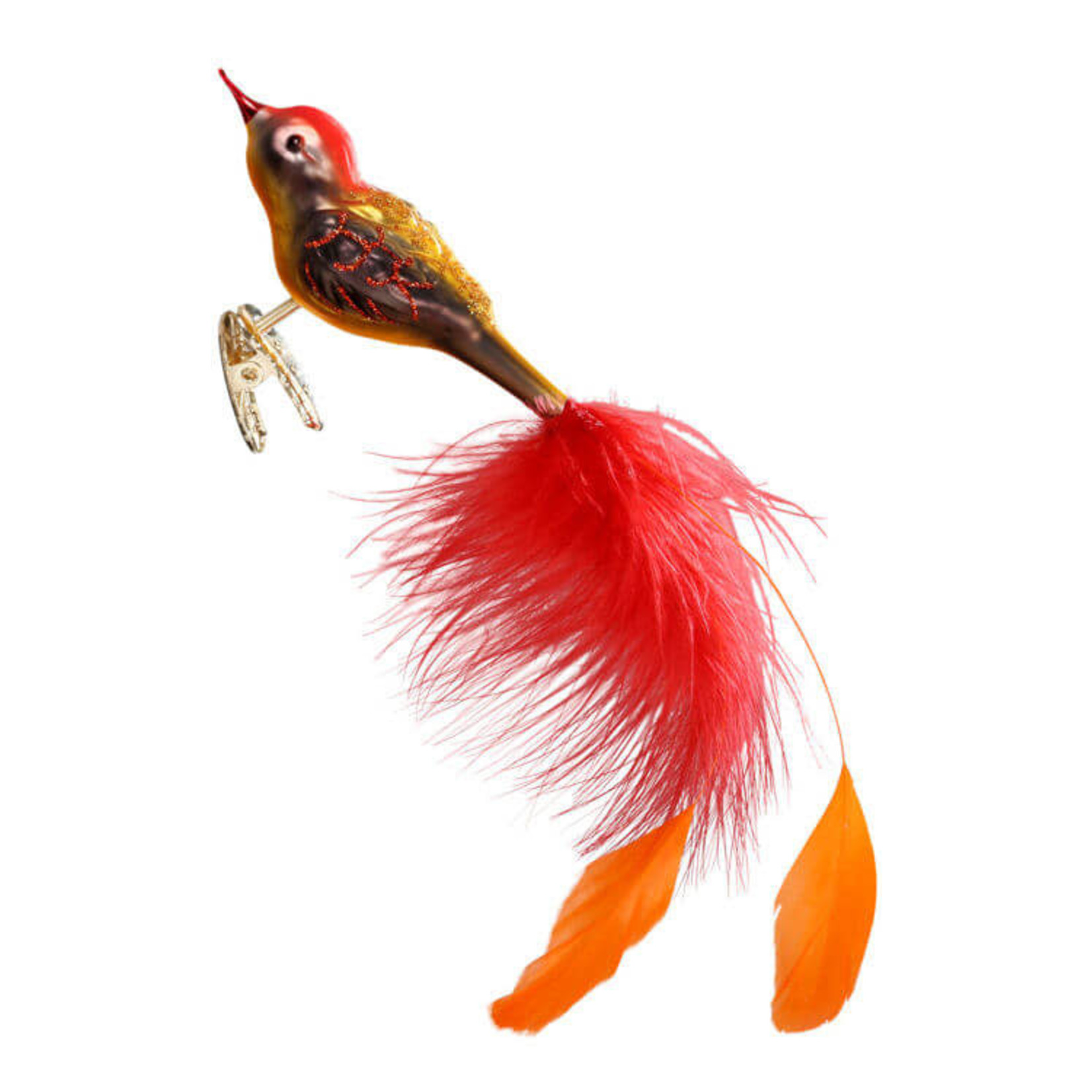 Inge - Glass Clip - Flash Dancer 7.5" - Orange Bird