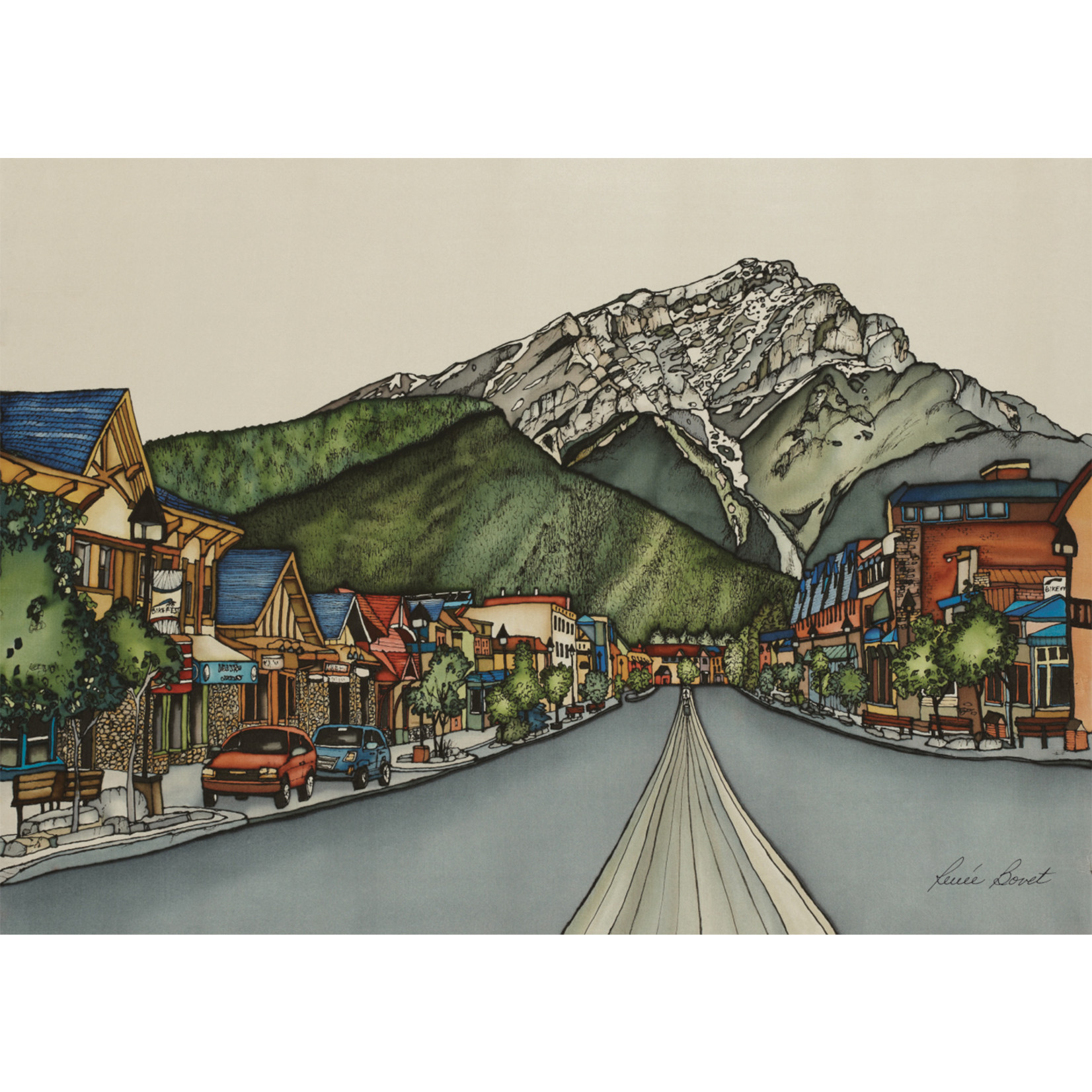 Rene Bovet Art Card - Banff Ave