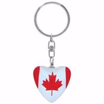 Keychain - Glass Heart - Canadian Flag