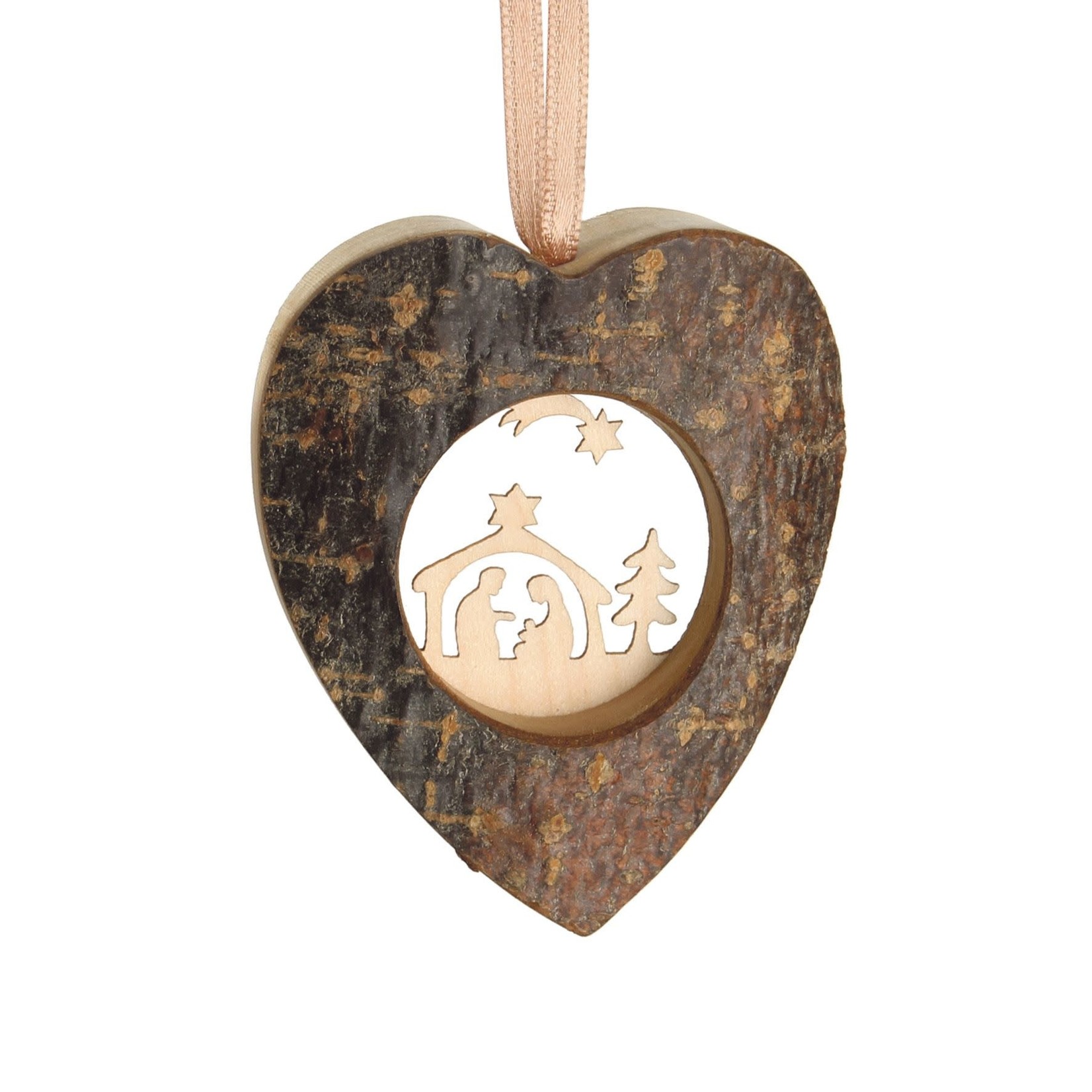 Waldfabrik Ornament Heart Bark - Nativity #1