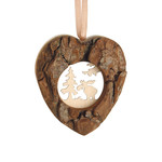 Waldfabrik Ornament Heart Bark - Moose