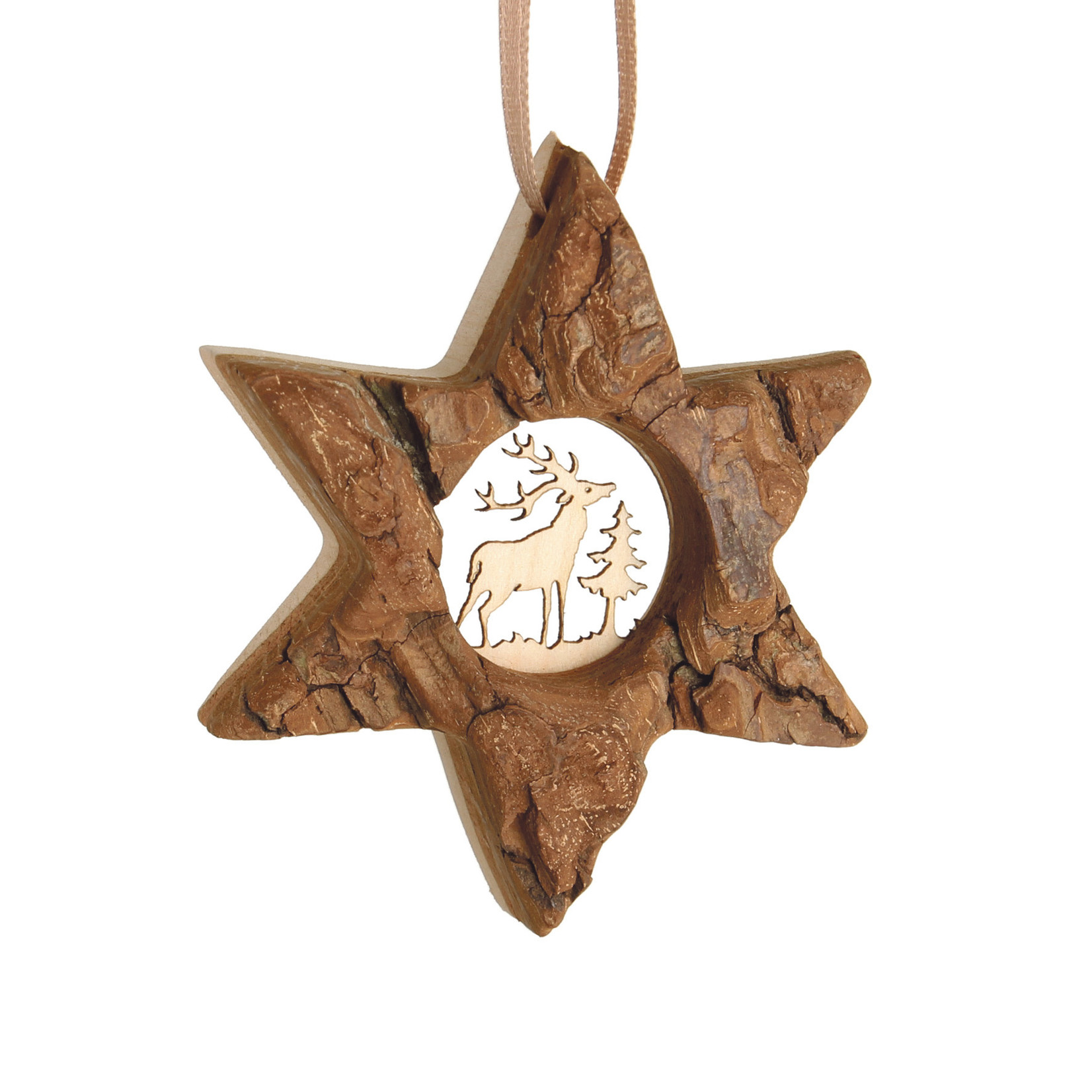Waldfabrik Ornament Star Bark - Deer