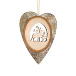 Waldfabrik Ornament Heart Bark - Deer