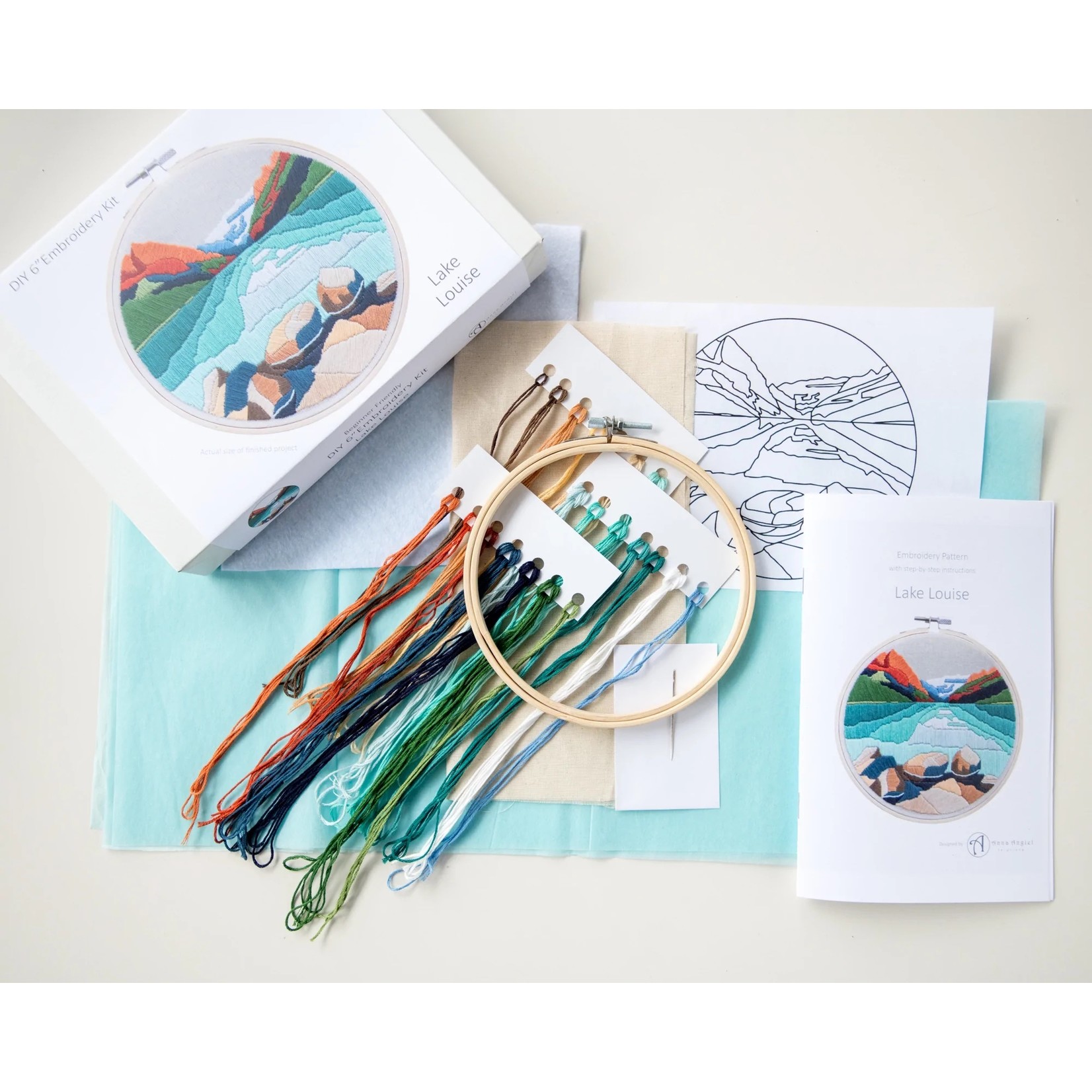 Anna Angiel Embroidery Kit - Lake Louise - Summer