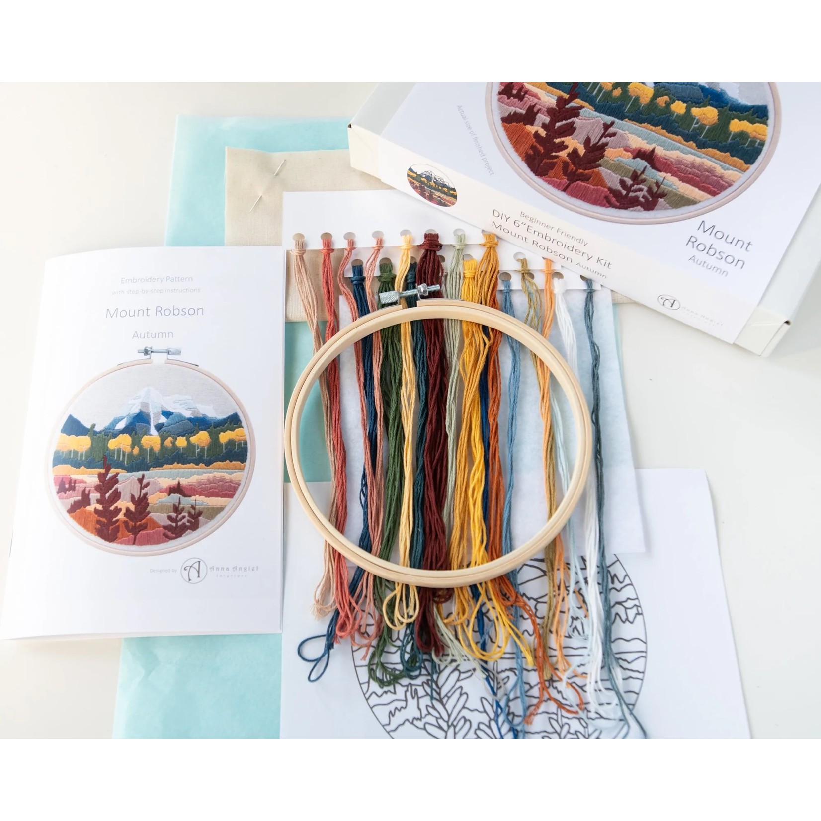 Anna Angiel Embroidery Kit - Mount Robson - Autumn